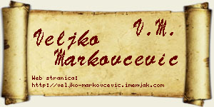 Veljko Markovčević vizit kartica
